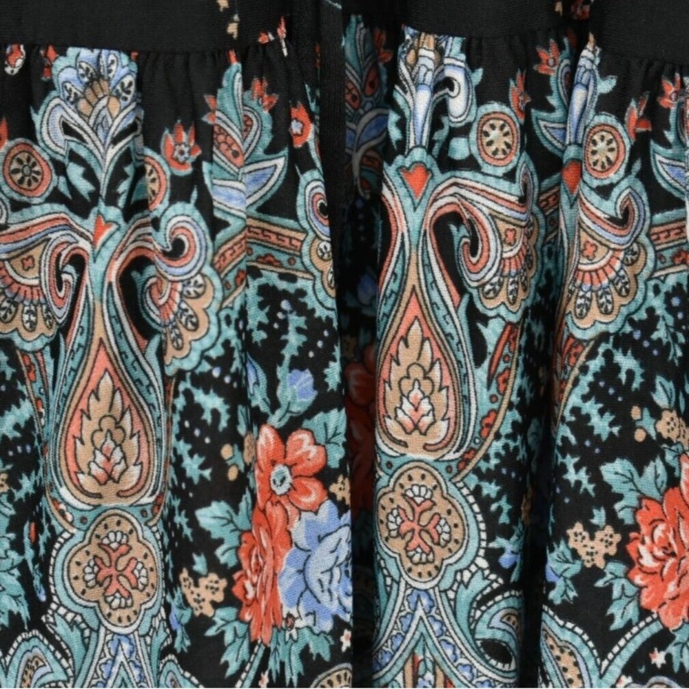Vintage Sunshine Alley Paisley Print Midi Dress Size 6 Edgy Grunge Boho Flowy - Picture 8 of 8